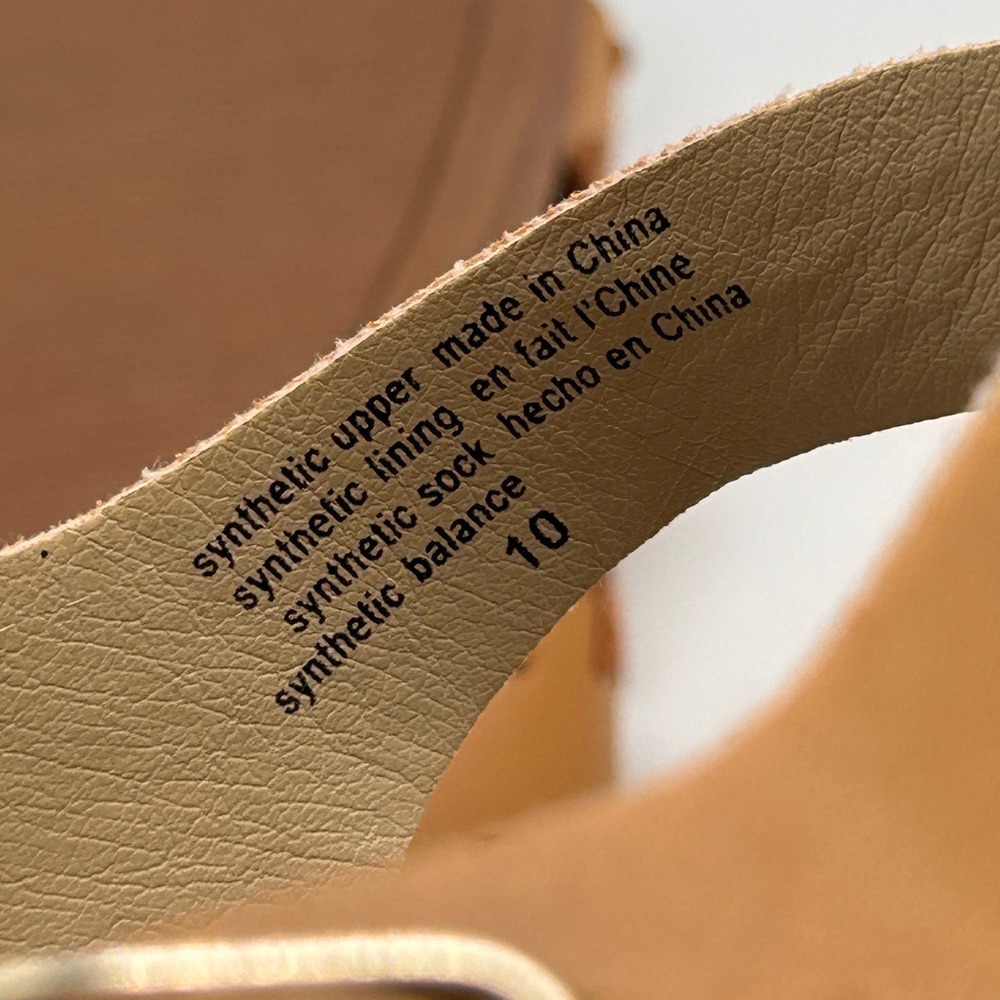 BC Footwear by Seychelles Tan Whipstitch Fisherman Sandals Womens 10 Vegan Flat - Picture 4 of 10